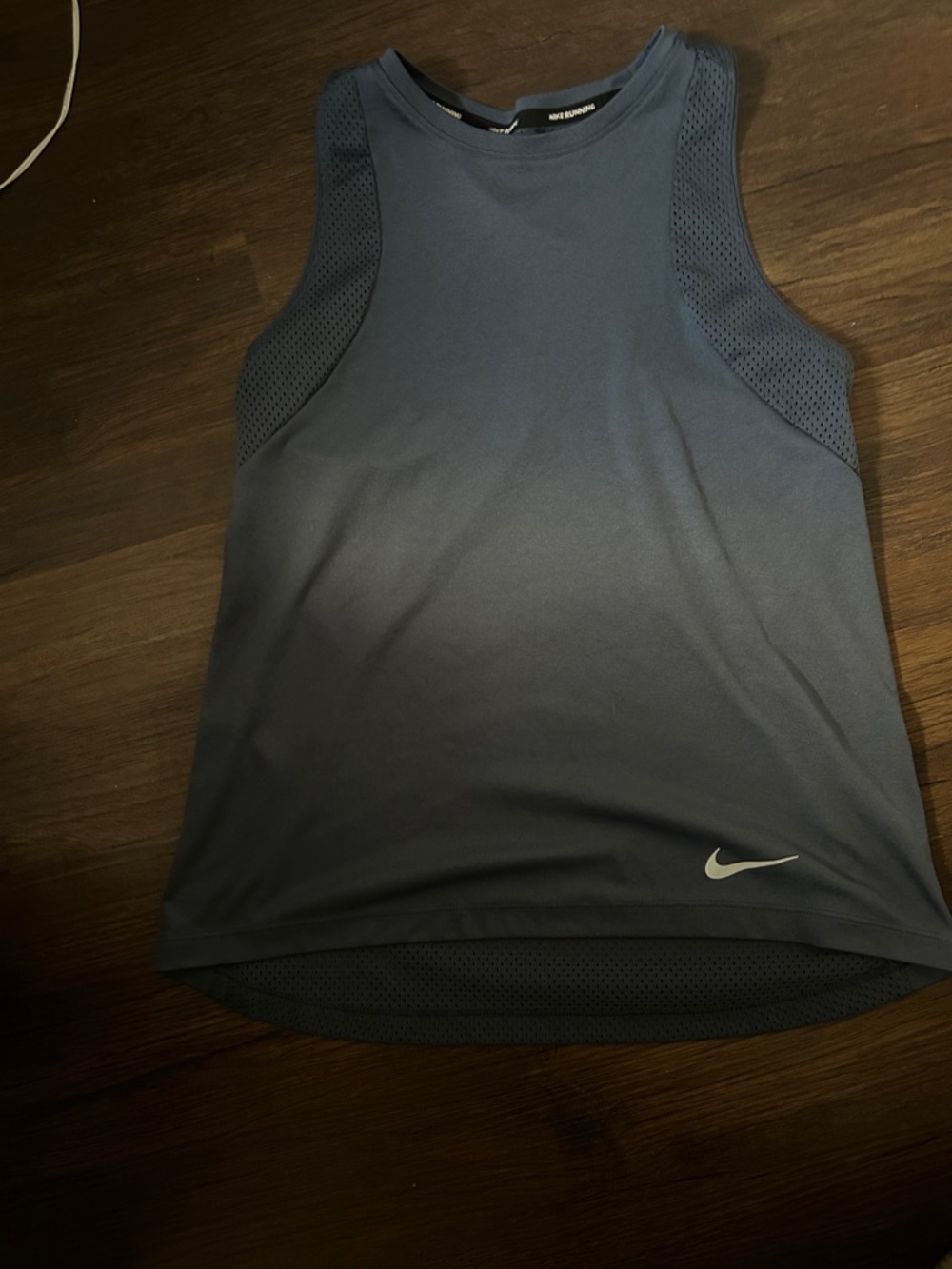 Nike Navy Blue Sleeveless Running Tank with Mesh Panels